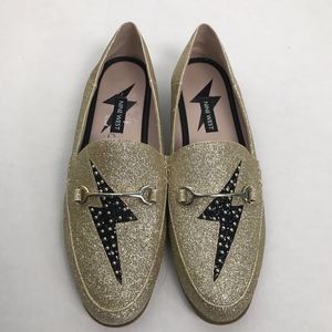 Nine West gold wild girls loafer flats siz…